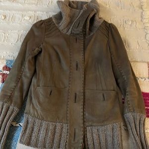 Mackage Taupe Leather Jacket, XS